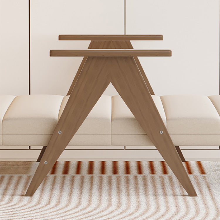 Stylish Rubber Wood Sofa with Faux Leather in Beige, Khaki, Orange & Fog Blue fsq-1415