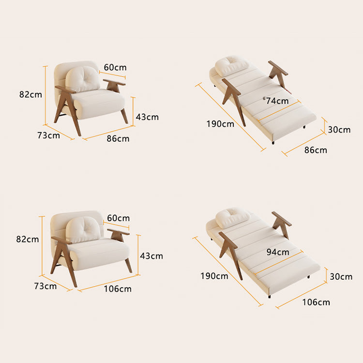 Stylish Rubber Wood Sofa with Faux Leather in Beige, Khaki, Orange & Fog Blue fsq-1415