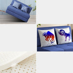 Luxurious Dark Gray-Blue Cotton-Linen Sofa - Modern Comfort in Light Khaki fsq-1416