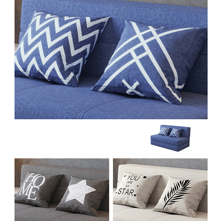 Luxurious Dark Gray-Blue Cotton-Linen Sofa - Modern Comfort in Light Khaki fsq-1416