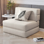 Luxurious Dark Gray-Blue Cotton-Linen Sofa - Modern Comfort in Light Khaki fsq-1416