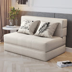 Luxurious Dark Gray-Blue Cotton-Linen Sofa - Modern Comfort in Light Khaki fsq-1416