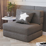 Luxurious Dark Gray-Blue Cotton-Linen Sofa - Modern Comfort in Light Khaki fsq-1416