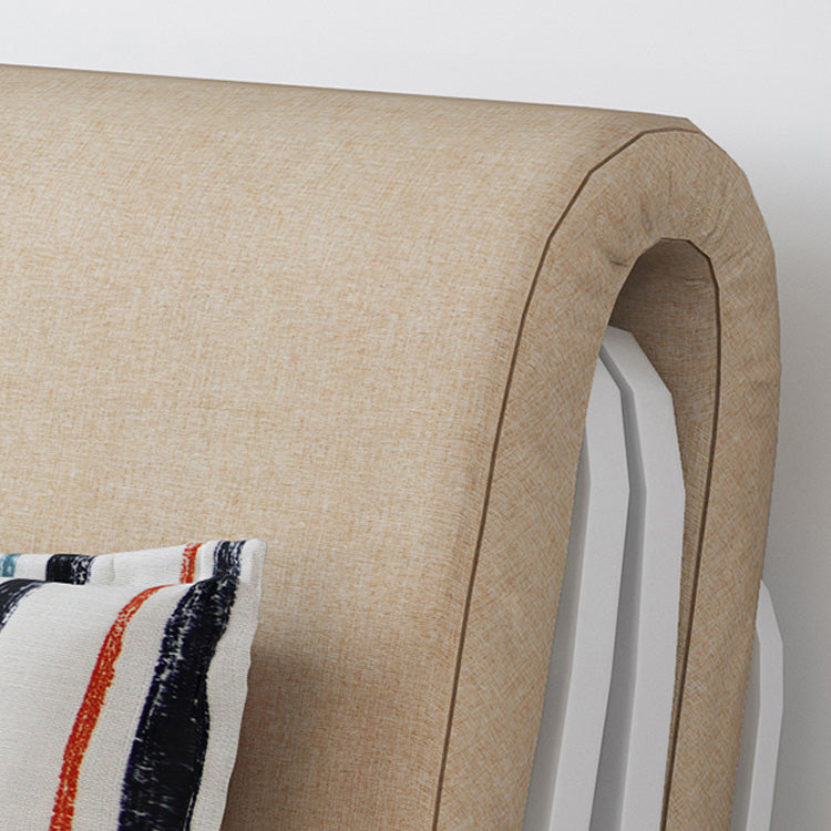 Elegant Solid Wood Sofa with Cotton-Linen Upholstery in Khaki, Navy Blue, Yellow, Dark Gray, and Green - Stylish and Durable fsq-1418