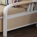 Elegant Solid Wood Sofa with Cotton-Linen Upholstery in Khaki, Navy Blue, Yellow, Dark Gray, and Green - Stylish and Durable fsq-1418