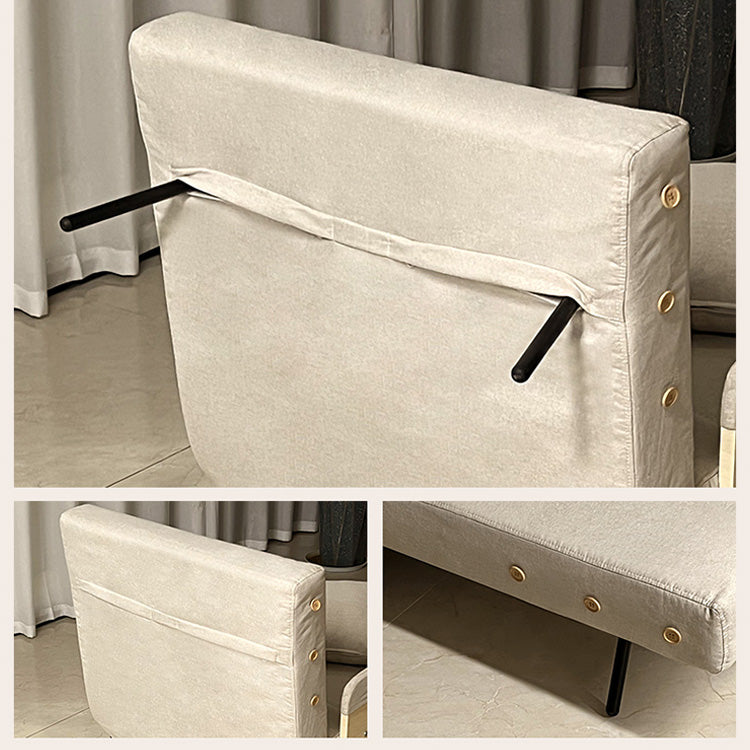 Elegant Beige Gray Sofa with Laminated Wood Frame and Cotton-Linen Upholstery fsq-1420