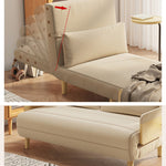 Elegant Beige Gray Sofa with Laminated Wood Frame and Cotton-Linen Upholstery fsq-1420
