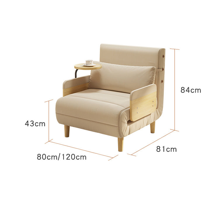 Elegant Beige Gray Sofa with Laminated Wood Frame and Cotton-Linen Upholstery fsq-1420