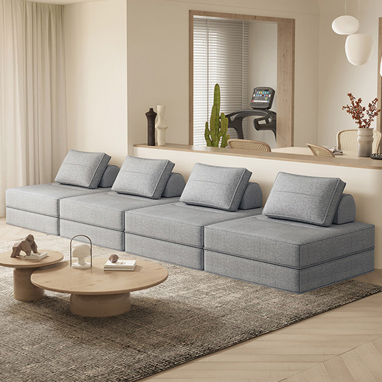 Cozy Khaki Gray Sofa - Cotton-Linen Blend, Perfect for Modern Living Rooms fsq-1421