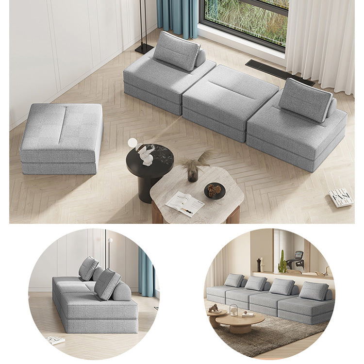 Cozy Khaki Gray Sofa - Cotton-Linen Blend, Perfect for Modern Living Rooms fsq-1421