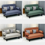 Stylish Leathaire Sofa in Blue, Orange, and Gray for Modern Living Rooms fsq-1422