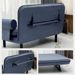 Stylish Leathaire Sofa in Blue, Orange, and Gray for Modern Living Rooms fsq-1422