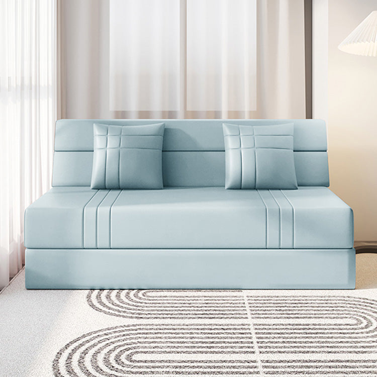Modern Leathaire Sofa in Orange, Beige, and Light Blue for Stylish Living Rooms fsq-1423
