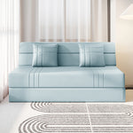 Modern Leathaire Sofa in Orange, Beige, and Light Blue for Stylish Living Rooms fsq-1423