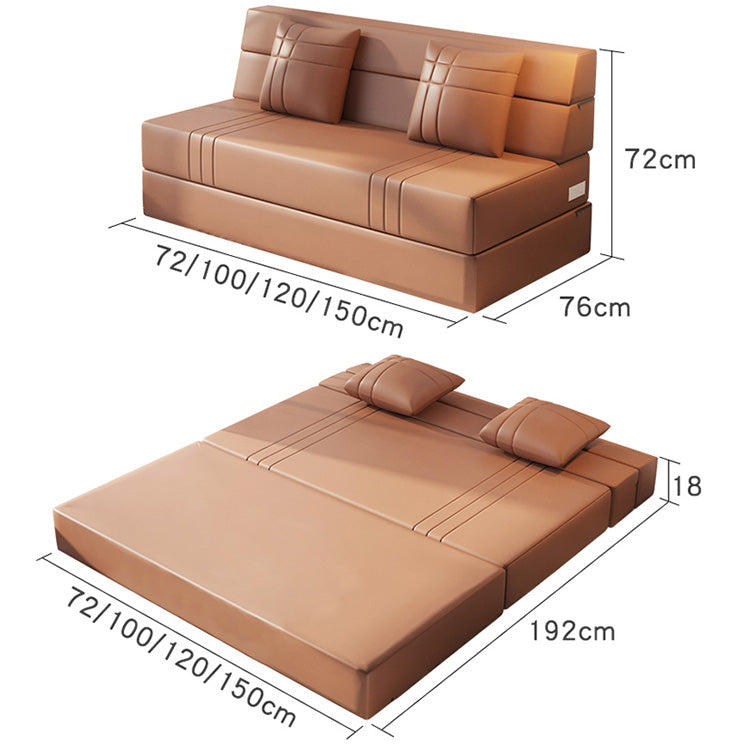 Modern Leathaire Sofa in Orange, Beige, and Light Blue for Stylish Living Rooms fsq-1423