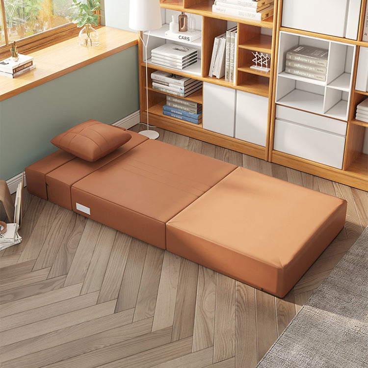 Modern Leathaire Sofa in Orange, Beige, and Light Blue for Stylish Living Rooms fsq-1423