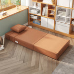 Modern Leathaire Sofa in Orange, Beige, and Light Blue for Stylish Living Rooms fsq-1423