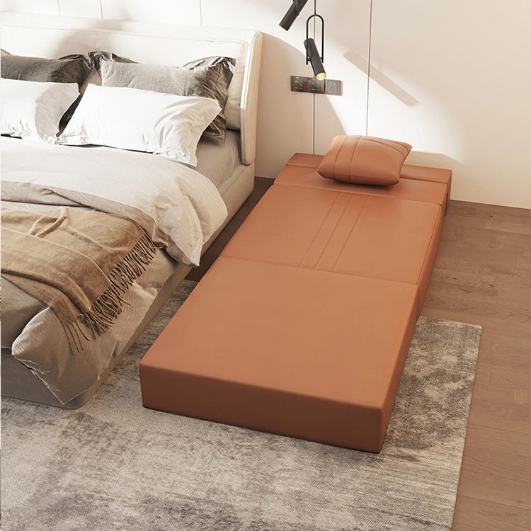 Modern Leathaire Sofa in Orange, Beige, and Light Blue for Stylish Living Rooms fsq-1423