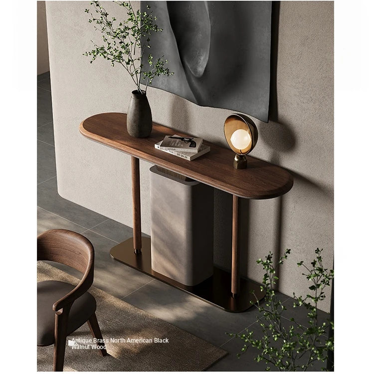 Sleek Modern Cabinet with PU Leather & Black Walnut Wood - Stylish Storage Solution for Any Home fsu-5240