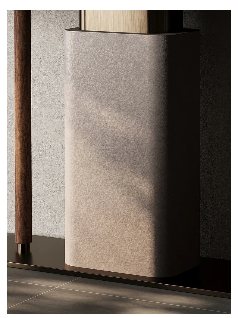 Sleek Modern Cabinet with PU Leather & Black Walnut Wood - Stylish Storage Solution for Any Home fsu-5240