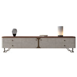 Stylish PU Leather TV Stand with Black Walnut Top and Metal Legs – Modern and Functional Entertainment Unit fsu-5242