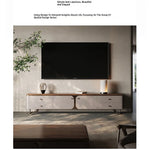 Stylish PU Leather TV Stand with Black Walnut Top and Metal Legs – Modern and Functional Entertainment Unit fsu-5242