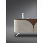 Modern PU Leather Cabinet with Black Walnut Wood Finish – Stylish Storage Solution fsu-5243