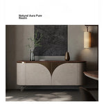 Modern PU Leather Cabinet with Black Walnut Wood Finish – Stylish Storage Solution fsu-5243