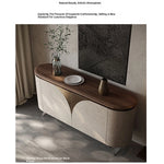 Modern PU Leather Cabinet with Black Walnut Wood Finish – Stylish Storage Solution fsu-5243