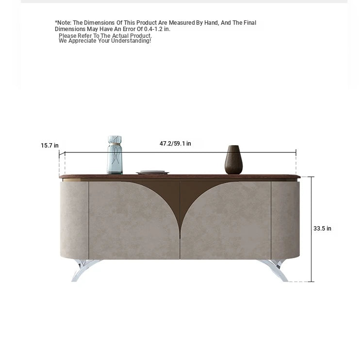 Modern PU Leather Cabinet with Black Walnut Wood Finish – Stylish Storage Solution fsu-5243