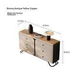 Stylish PU Leather Cabinet with Ash Wood and Black Walnut Finish – Modern Storage Solution for Your Home fsu-5244