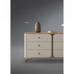 Stylish PU Leather Cabinet with Ash Wood and Black Walnut Finish – Modern Storage Solution for Your Home fsu-5244