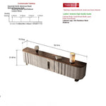 Sleek PU Leather TV Stand with Black Walnut Wood Finish - Modern Multi-Layer Board Design for Stylish Living Rooms fsu-5245