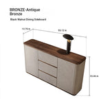 Elegant PU Leather Cabinet with Black Walnut Wood Finish - Modern Storage Solution for Stylish Interiors fsu-5246