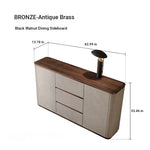 Elegant PU Leather Cabinet with Black Walnut Wood Finish - Modern Storage Solution for Stylish Interiors fsu-5246