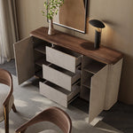 Elegant PU Leather Cabinet with Black Walnut Wood Finish - Modern Storage Solution for Stylish Interiors fsu-5246
