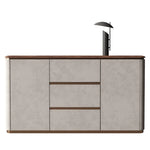 Elegant PU Leather Cabinet with Black Walnut Wood Finish - Modern Storage Solution for Stylish Interiors fsu-5246