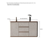 Elegant PU Leather Cabinet with Black Walnut Wood Finish - Modern Storage Solution for Stylish Interiors fsu-5246