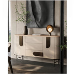 Modern PU Leather and Ash Wood Cabinet - Stylish Storage Solution for Contemporary Interiors fsu-5247
