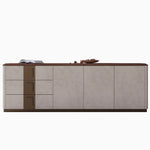 Luxurious PU Leather TV Stand with Black Walnut Wood Finish - Elegant & Stylish Entertainment Center fsu-5250