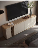 Luxurious PU Leather TV Stand with Black Walnut Wood Finish - Elegant & Stylish Entertainment Center fsu-5250