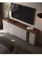 Luxurious PU Leather TV Stand with Black Walnut Wood Finish - Elegant & Stylish Entertainment Center fsu-5250
