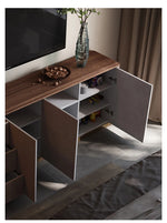Luxurious PU Leather TV Stand with Black Walnut Wood Finish - Elegant & Stylish Entertainment Center fsu-5250
