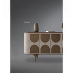 Stylish PU Leather Cabinet with Black Walnut Wood Top - Modern Storage Solution for Any Room fsu-5251
