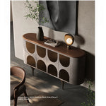 Stylish PU Leather Cabinet with Black Walnut Wood Top - Modern Storage Solution for Any Room fsu-5251