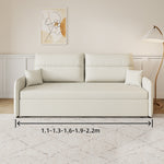 Stylish Multi-Color Sofa in Khaki, Light Gray, Dark Blue, and Brown with Wood Frame and Cotton-Linen Fabric fsx-1003