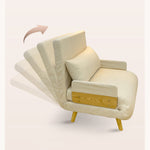 Stylish Cotton-Linen Sofa - Khaki, Natural, Light Blue, Dark Gray, and Green Options fsx-995