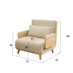 Stylish Cotton-Linen Sofa - Khaki, Natural, Light Blue, Dark Gray, and Green Options fsx-995