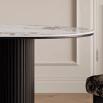Stylish Ash Wood Dining Table with Ceramic Sintered Stone Top - Modern Elegance for Your Home ful-4442