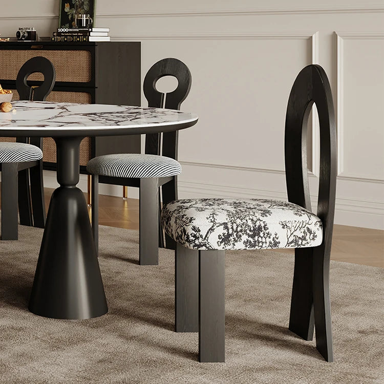 Contemporary Ash Wood Dining Chair with Unique Backrest Design ful-4444